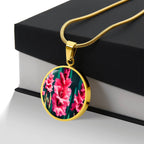 Gladiolus Birth Flower Necklace, August Birthflower Necklace, Engraved Flower Necklace, Mothers Day Gift & Valentines Gifts For Her