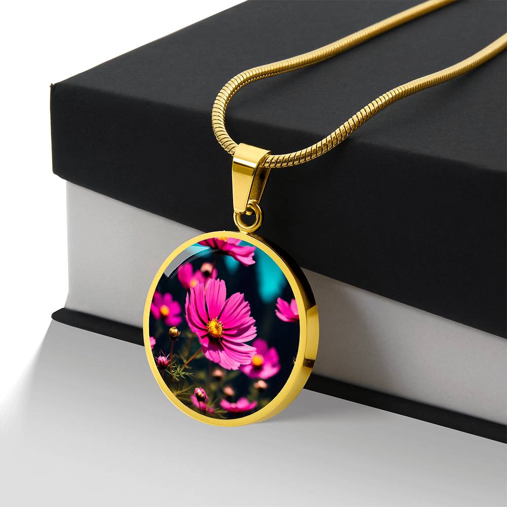 November Birth Month Flower Necklace, Chrysanthemums Necklace, Floral Gift for Her Engraved Necklace, Mothers & Valentines Day Necklace
