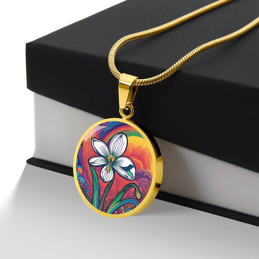 Snowdrop Birth Flower Necklace, Personalized January Birth Month Flower Jewelry, Floral Charm Pendant Anniversary & Birthday Gift for Her