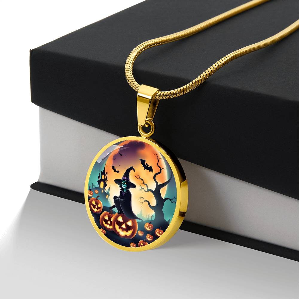 Halloween Witch Broomstick Necklace, Personalized Day of the Dead Jewelry Spooky Season Ghost Charm Pendant October Birthday Gift Present