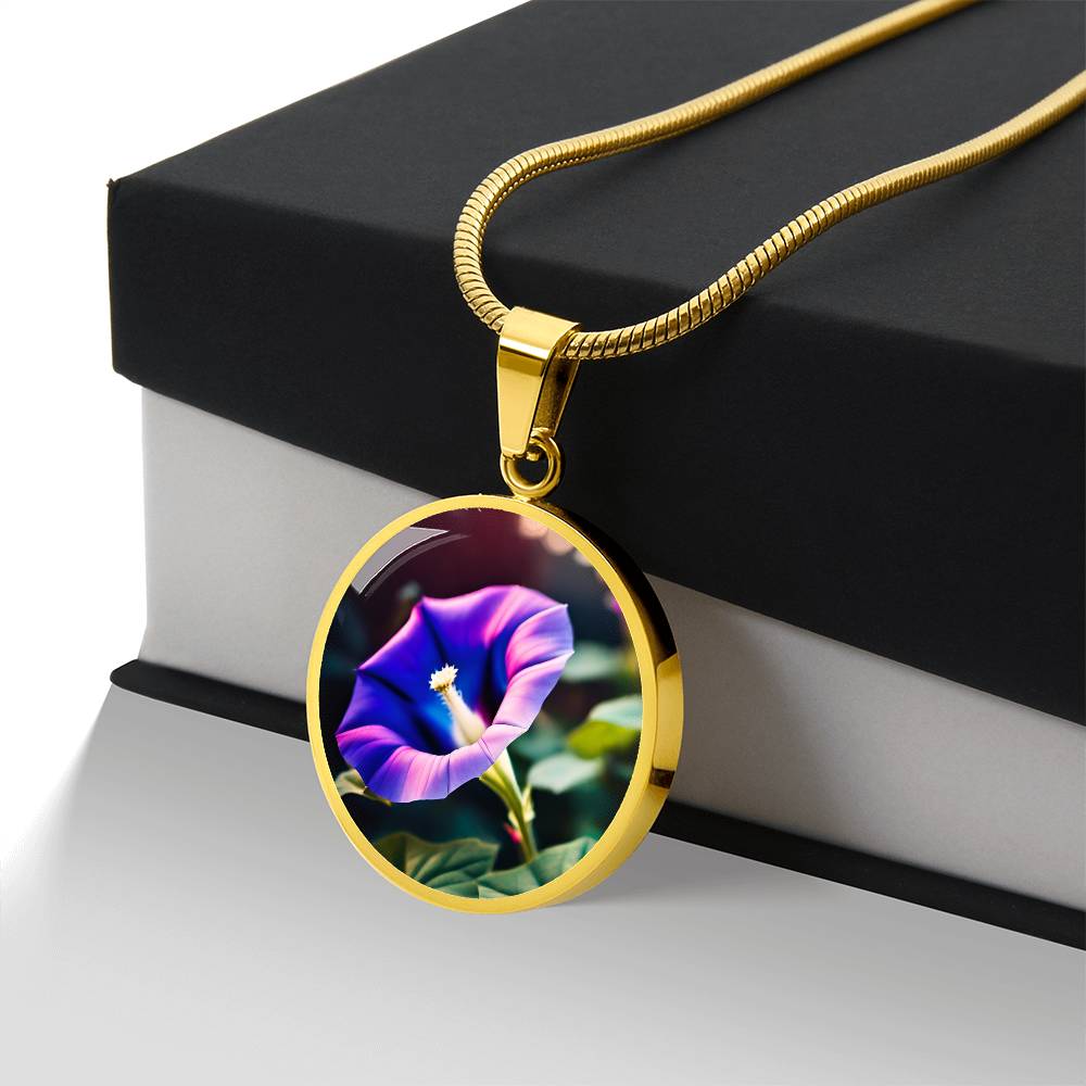 September Necklace Gift For Her Morning Glory Necklace Birth Month Flower Jewelry Plant Lover Gift Botanical Jewelry Gold Flower Pendant