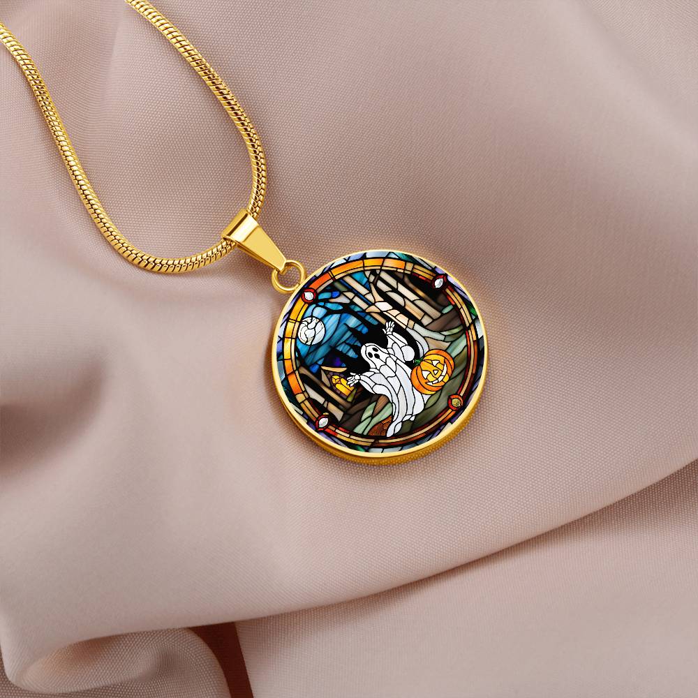 Cute Ghost Personalized Pendant Necklace Gift For Halloween Lover Gift For Spooky Season Ghost Jewelry Gift For Autumn Season Jewelry Gifts