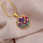 Iris Necklace, Birth Flower Necklace Silver, Birth Month Flower Necklace, Birth Flower Jewelry, February Birthday Gift, Engraved Necklace