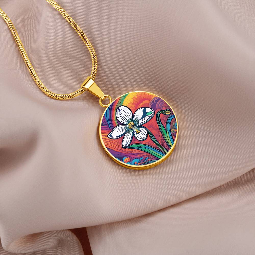 Snowdrop Birth Flower Necklace, Personalized January Birth Month Flower Jewelry, Floral Charm Pendant Anniversary & Birthday Gift for Her