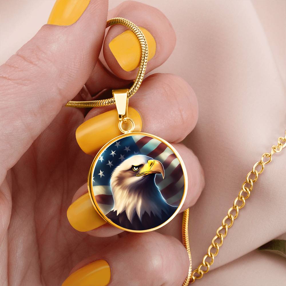 Bald Eagle Stained Native American Pendant Necklace Native American Jewelry Gift Zodiac Bird Charm Celtic Spirit Strength Gift for Mother Wife