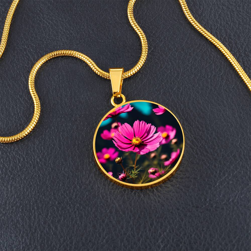 November Birth Month Flower Necklace, Chrysanthemums Necklace, Floral Gift for Her Engraved Necklace, Mothers & Valentines Day Necklace