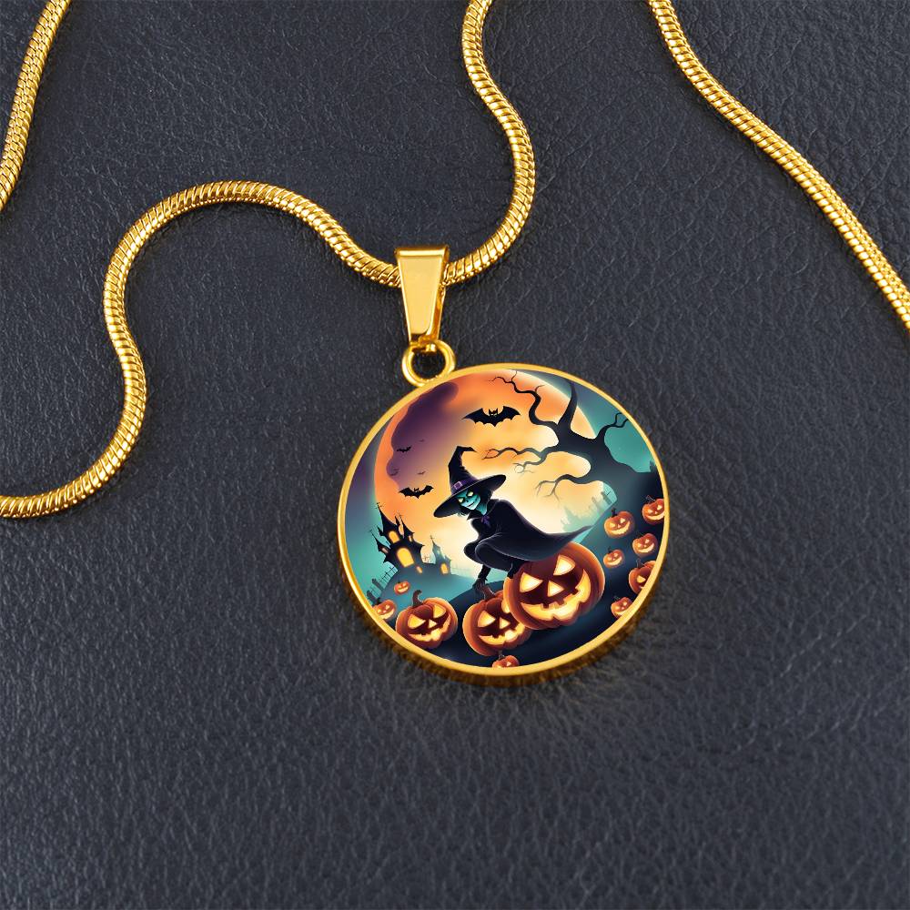Halloween Witch Broomstick Necklace, Personalized Day of the Dead Jewelry Spooky Season Ghost Charm Pendant October Birthday Gift Present