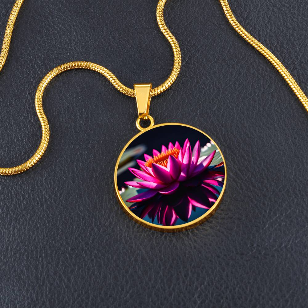 July Birth Month Flower Necklace Botanical Jewelry Necklace Water Lily Gold Flower Pendant Jewelry Plant Lover Gift Unique Gift For Her