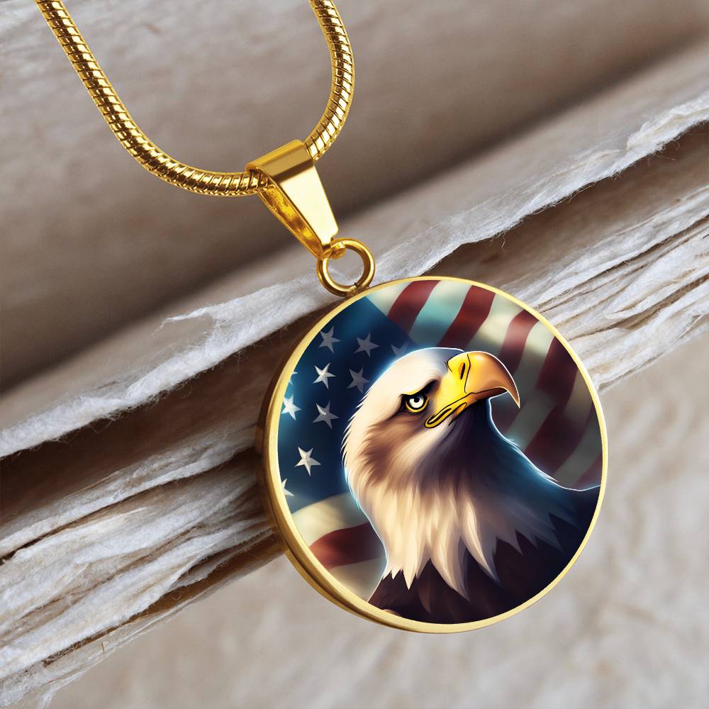 Bald Eagle Stained Native American Pendant Necklace Native American Jewelry Gift Zodiac Bird Charm Celtic Spirit Strength Gift for Mother Wife