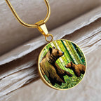 Personalized Pendant Necklace Gift For Mom Grandma Mama Bear and Cub Forest Nature Wildlife Jewelry Momma Bear Baby Shower Gift For Birthday