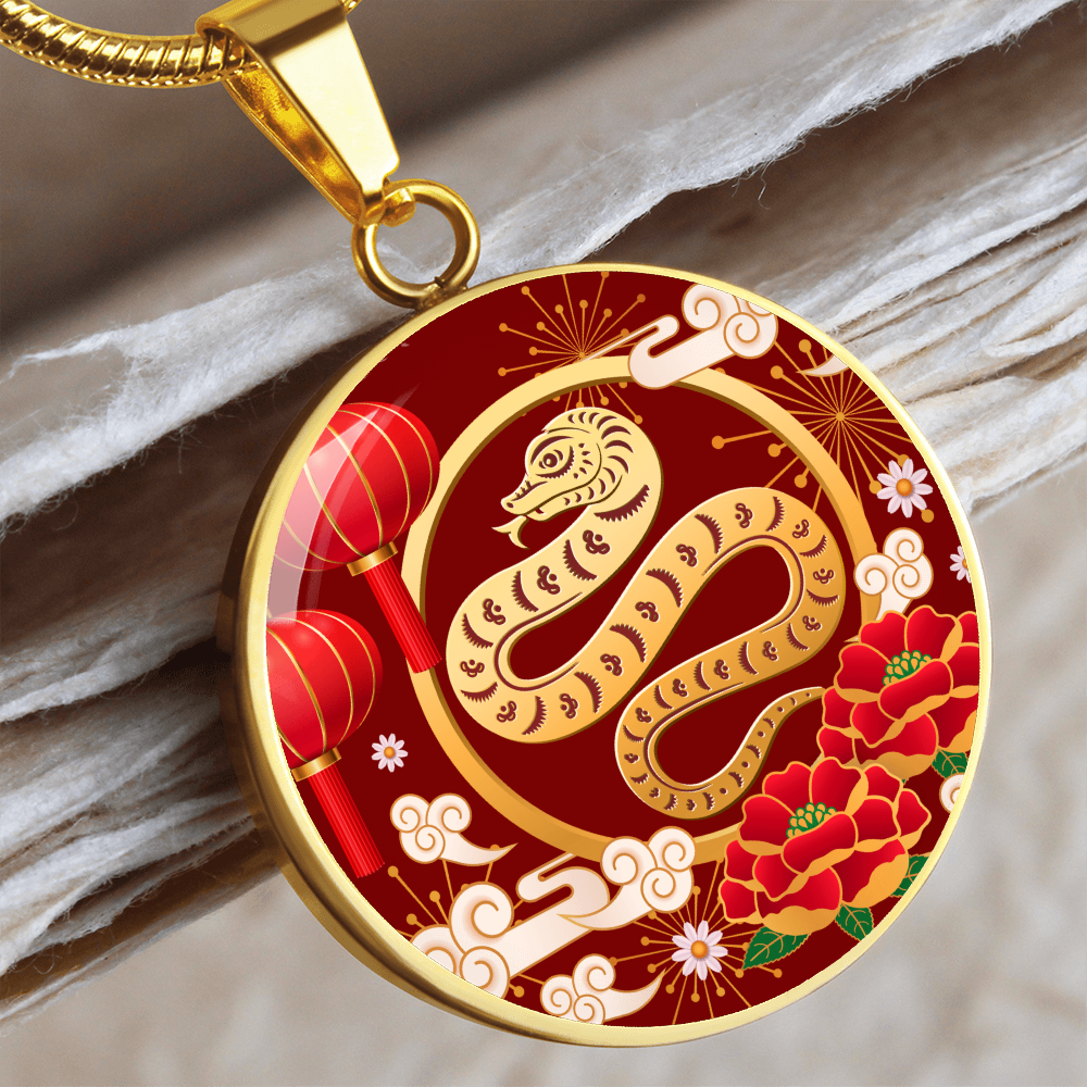 Chinese Zodiac Snake Necklace, Year of The Snake Necklace Gold, Personalized Chinese Zodiac Silver Pendant, 2025 Chinese Lunar New Year