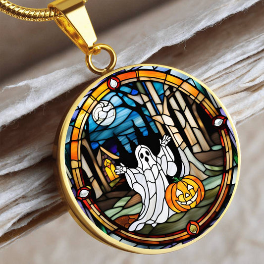 Cute Ghost Personalized Pendant Necklace Gift For Halloween Lover Gift For Spooky Season Ghost Jewelry Gift For Autumn Season Jewelry Gifts