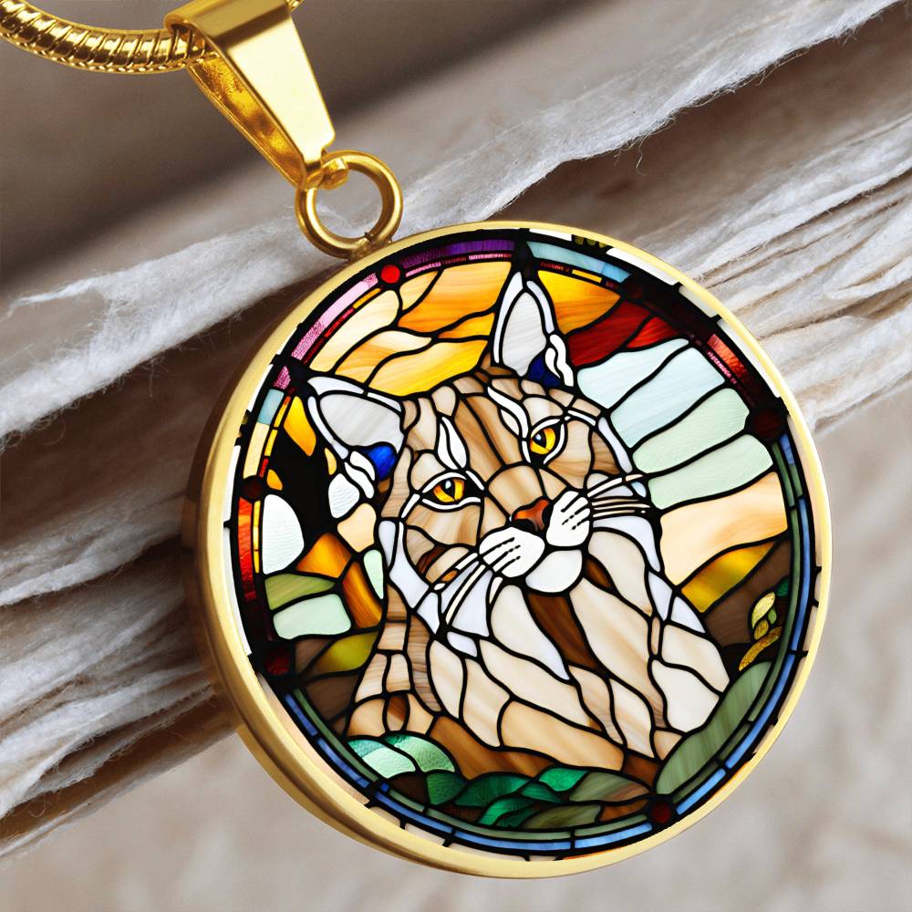 Lynx Engraved Celtic Native American Zodiac Animal Charm Pendant Personalized Necklace Protection Spirit Companion Cat Jewelry Gift