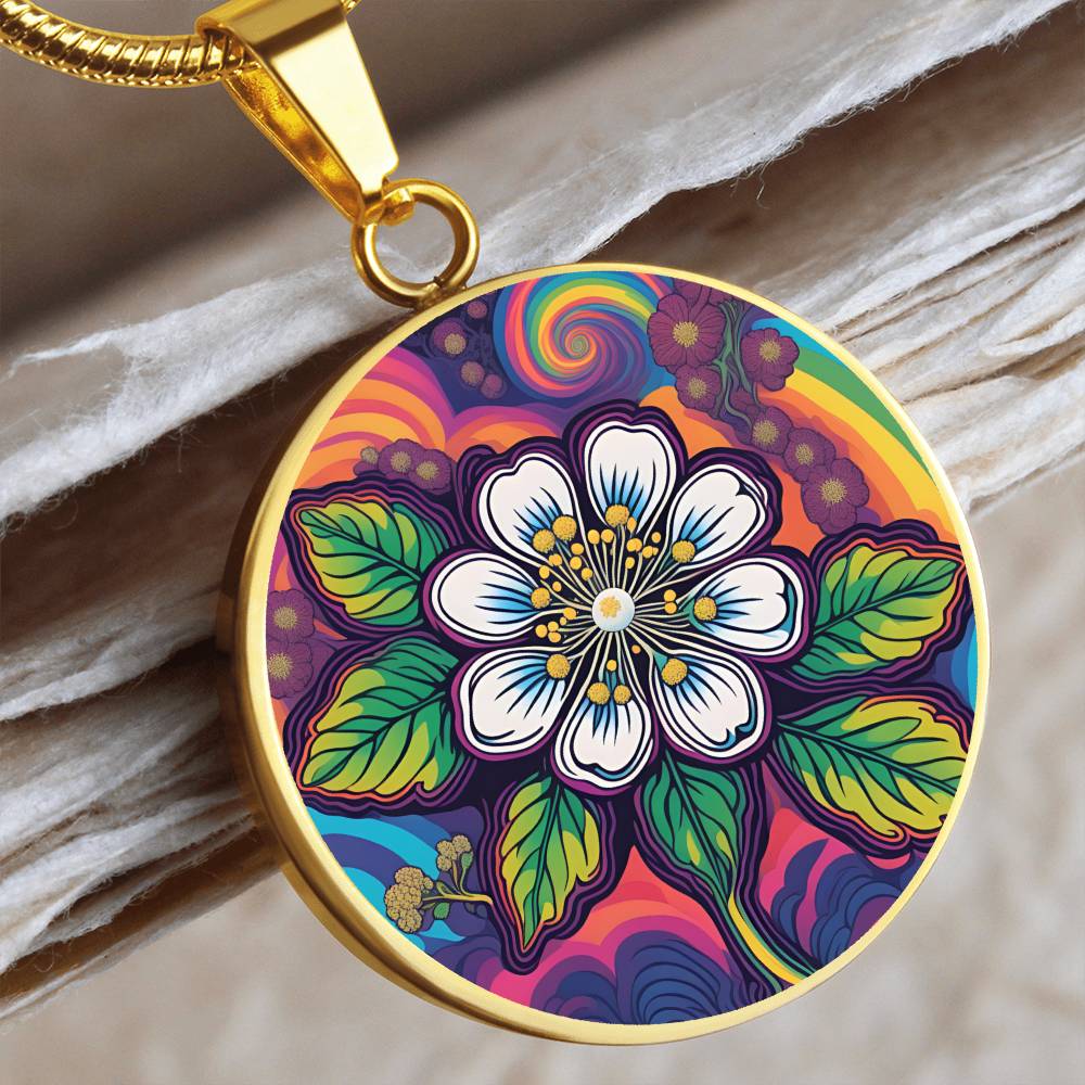 Hawthorn Necklace, Personalized May Birth Month Flower Jewelry, Engraved Gold Floral Charm Pendant Gift, May Birthday Gift
