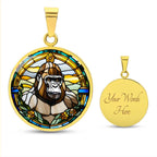 18K Gold Finish Gorilla Necklace Personalized Gorilla Pendant Gorillaz Coin Necklace Gorilla Animal Jewelry Monkey Charm Spirit Animal Chain