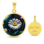 April Birth Month Flower Necklace Daisy Flower Necklace Gift for Her Stainless Steel Gold Pendant flower charms Mothers Valentines Day