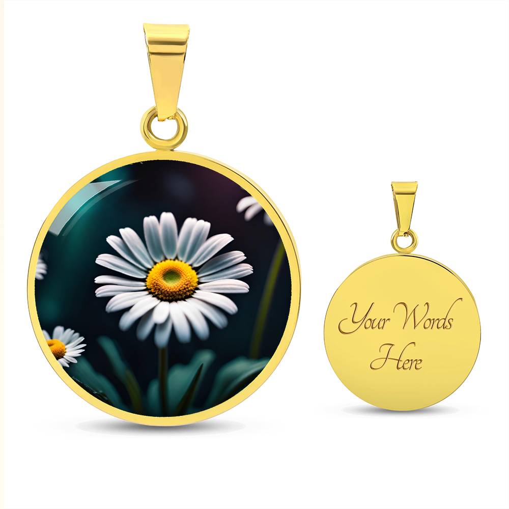 April Birth Month Flower Necklace Daisy Flower Necklace Gift for Her Stainless Steel Gold Pendant flower charms Mothers Valentines Day