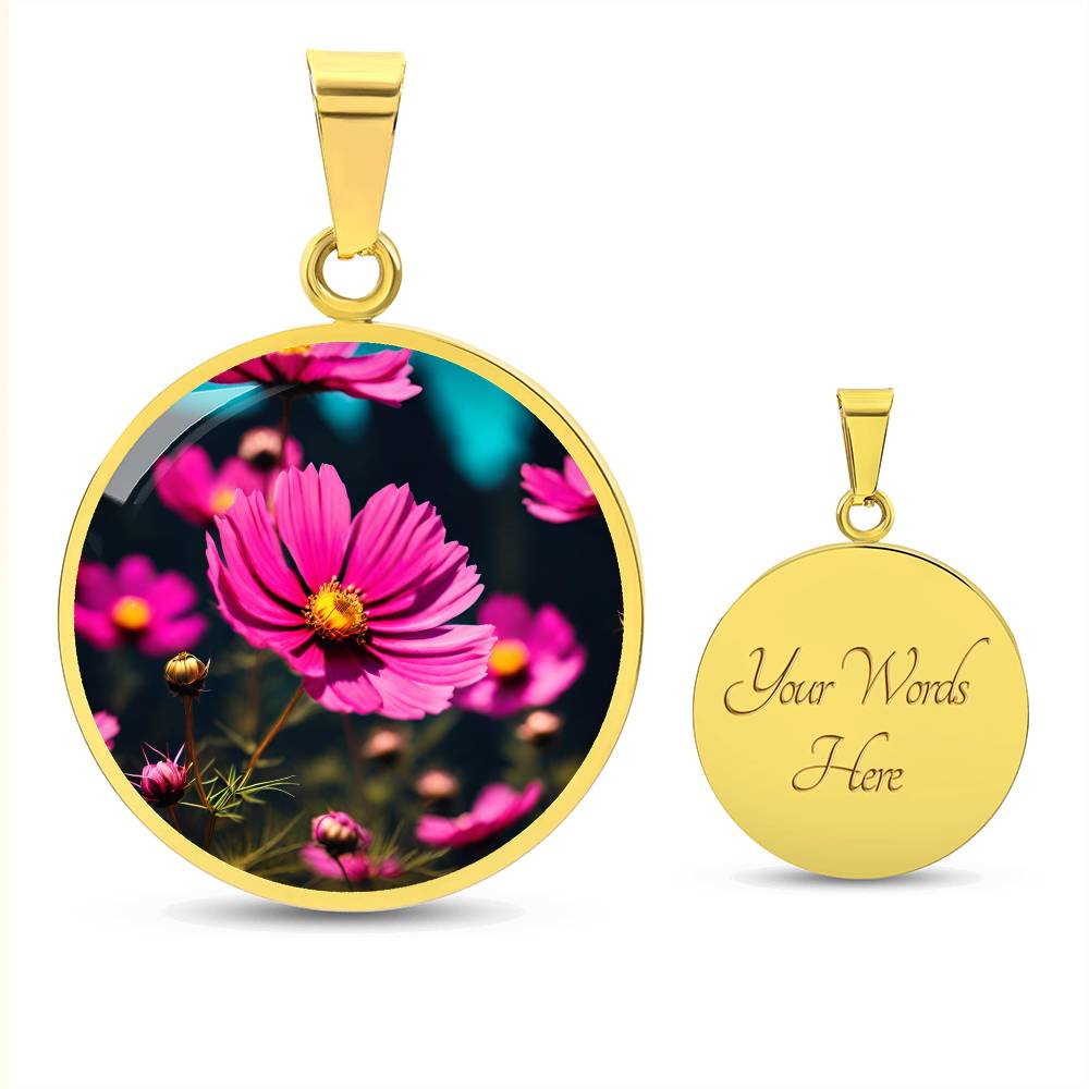 November Birth Month Flower Necklace, Chrysanthemums Necklace, Floral Gift for Her Engraved Necklace, Mothers & Valentines Day Necklace