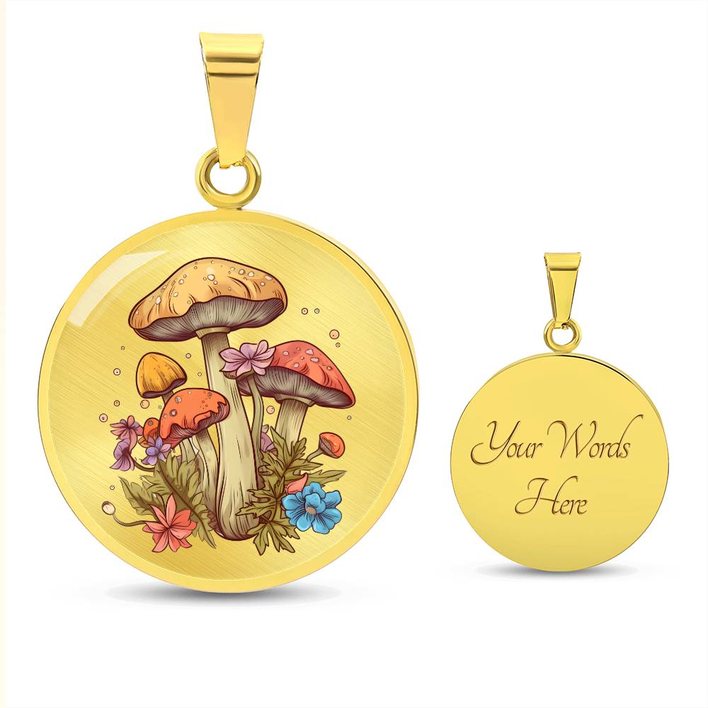 Pendant Necklace Cottagecore Mushrooms Illustration Mushroom Autumn Watercolor Nature Cute Fungi Forest Floral Magic Plant Colorful Woodland