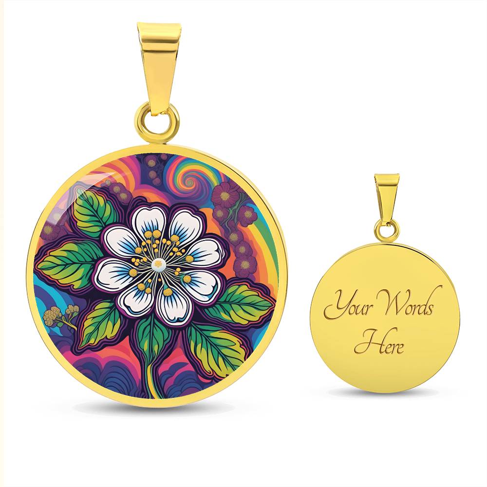 Hawthorn Necklace, Personalized May Birth Month Flower Jewelry, Engraved Gold Floral Charm Pendant Gift, May Birthday Gift