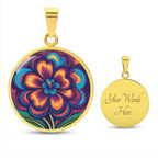 African Violet Necklace, Personalized February Birth Month Flower Jewelry, Gold Floral Charm Pendant Valentines & Birthday Gift For Her