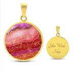 Alcohol Ink Pendant Necklace  Red Maroon Crimson Shades Wanderlust Jewelry Trendy Fluid Art Colorful Abstract Background Modern Art