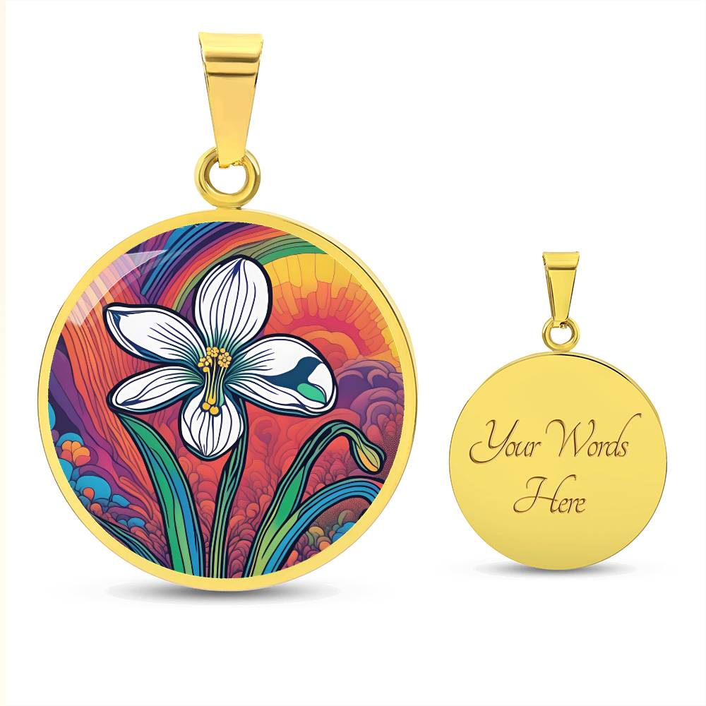 Snowdrop Birth Flower Necklace, Personalized January Birth Month Flower Jewelry, Floral Charm Pendant Anniversary & Birthday Gift for Her