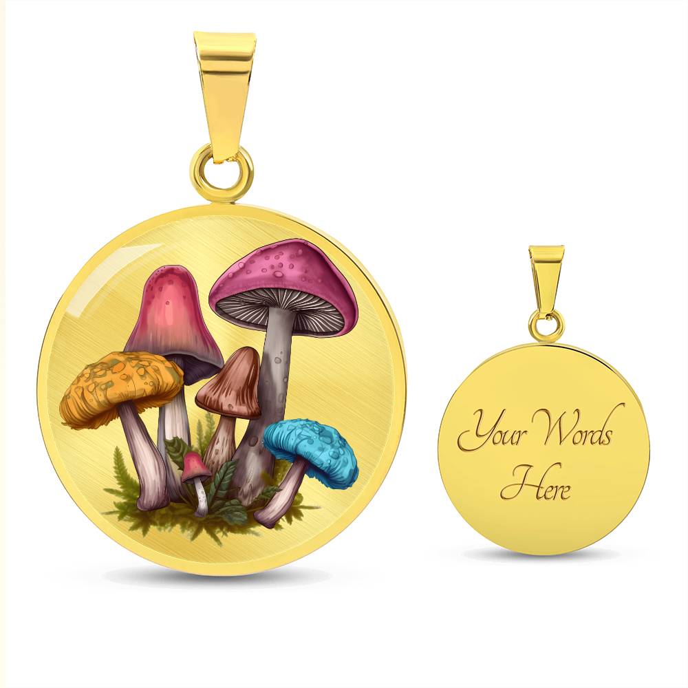 Pendant Necklace Cottagecore Mushrooms Illustration Mushroom Autumn Watercolor Nature Cute Fungi Forest Floral Magic Plant Colorful Woodland