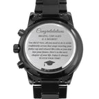 Graduation Men's Watch congratulations degree gift idea grad hat and robe congratulatory university college milestone celebration
