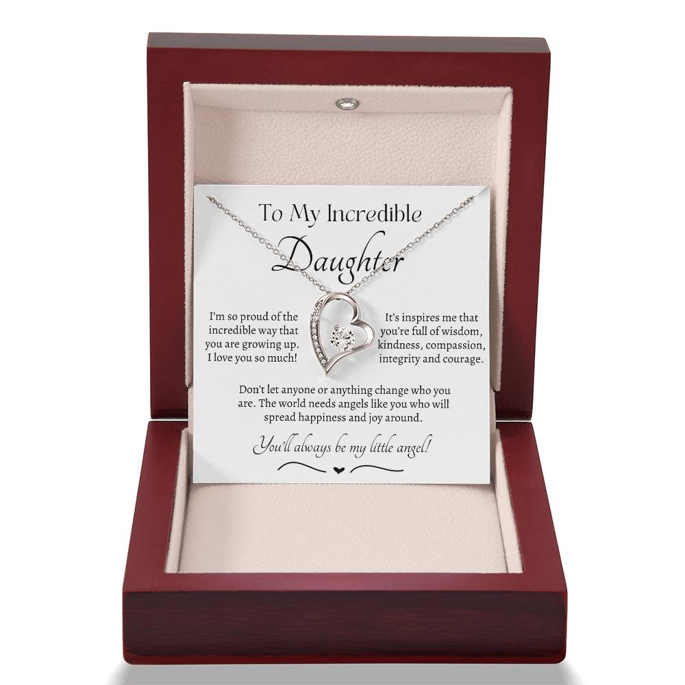 Beautiful Gift for Daughter From Dad My Little Angel, My Little Girl Necklace With Meaningful Message, Gift Box, Gift for Daughter From Mom