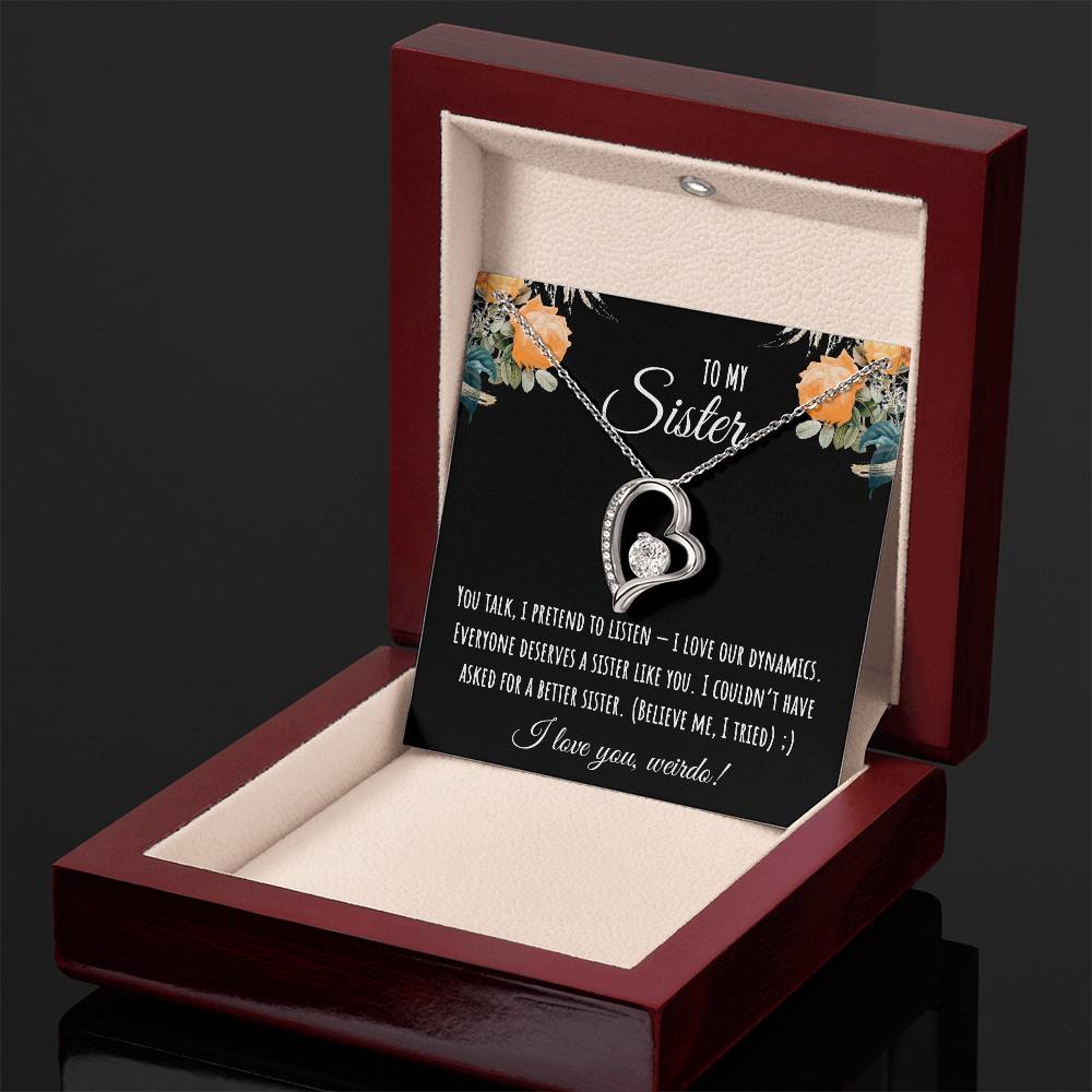 Valentine's Day Gift,To My Sister Necklace, Gift for Big Sister, Birthday Present for Little Sister, Little Sister Jewelry, Twin Sister Gift 