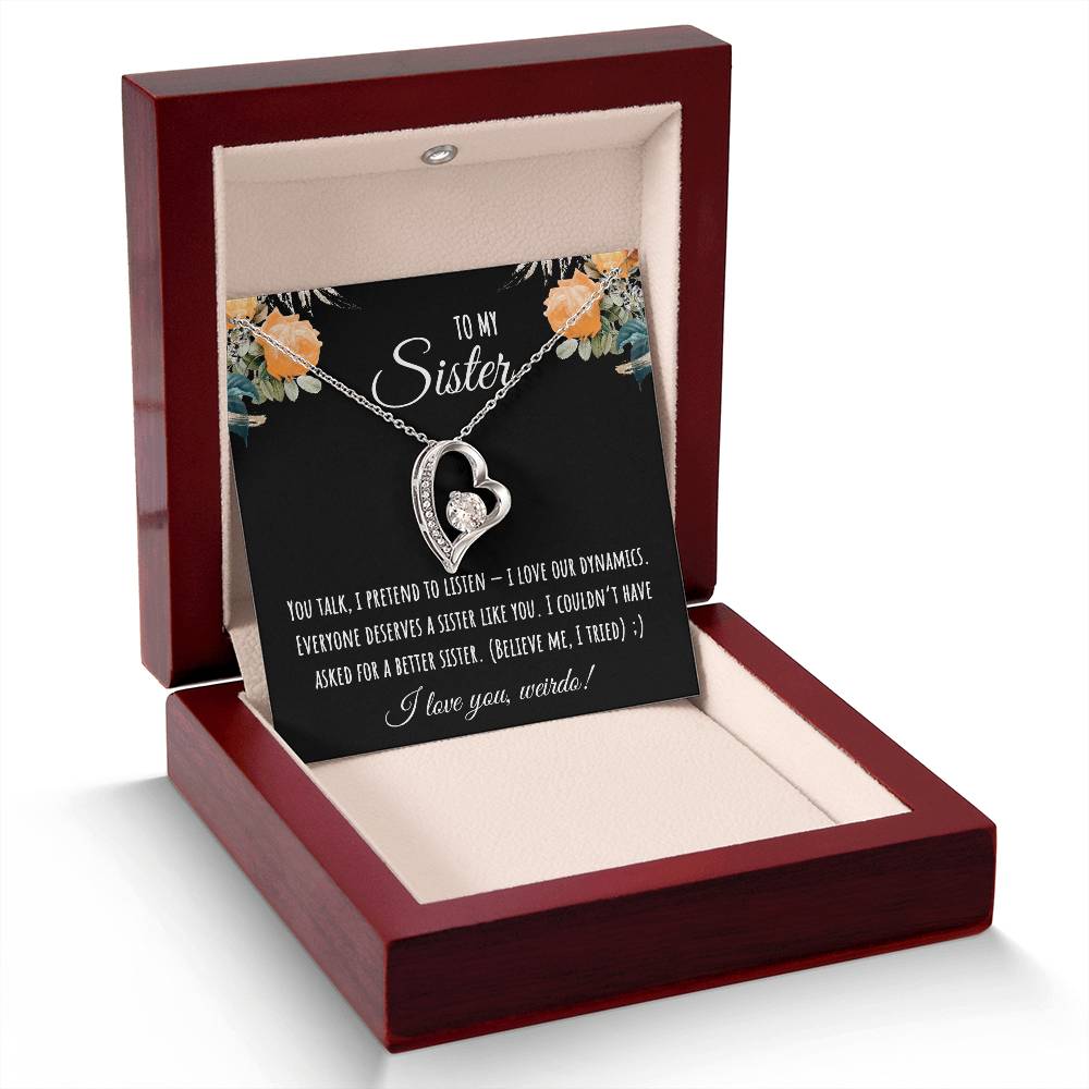 Valentine's Day Gift,To My Sister Necklace, Gift for Big Sister, Birthday Present for Little Sister, Little Sister Jewelry, Twin Sister Gift 