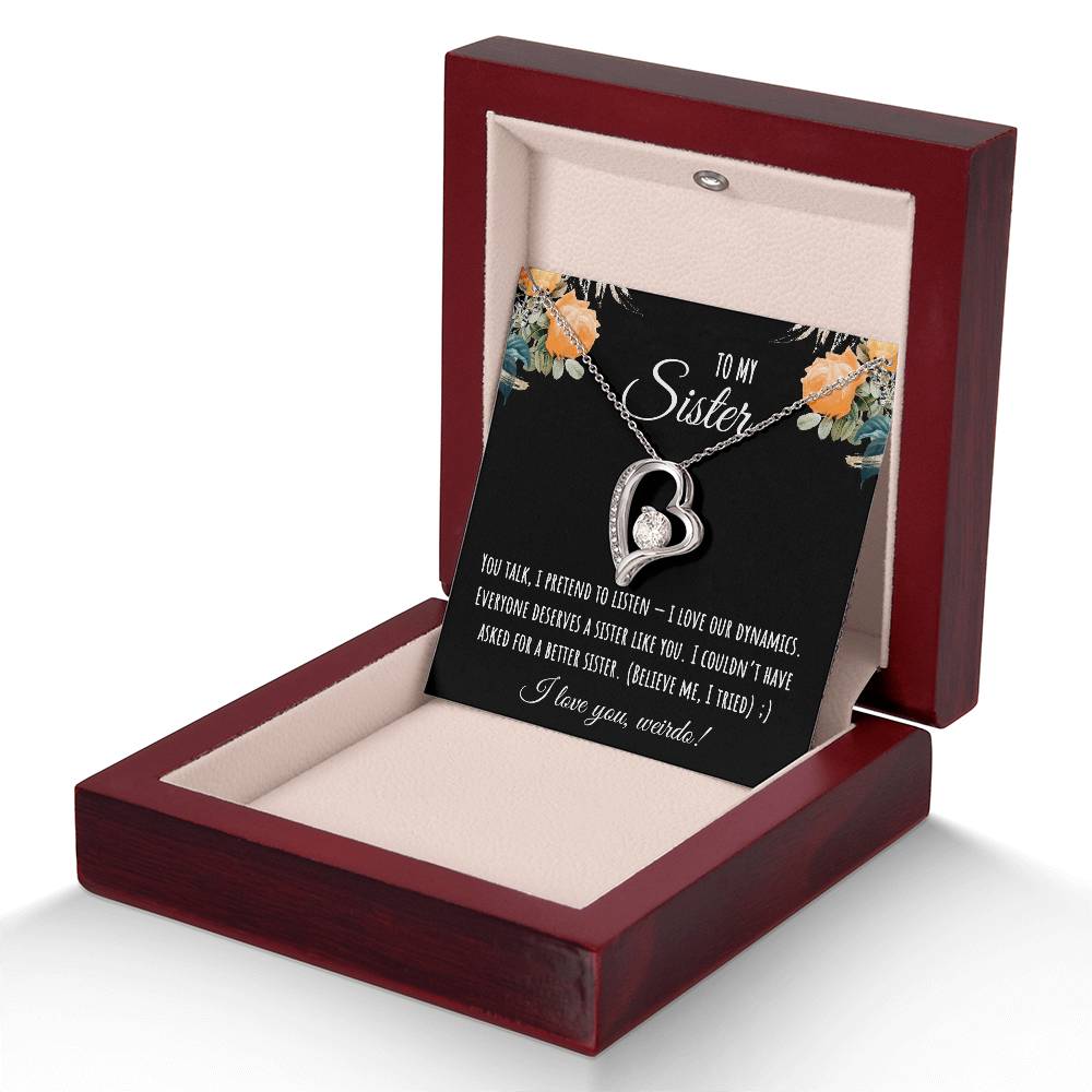 Valentine's Day Gift,To My Sister Necklace, Gift for Big Sister, Birthday Present for Little Sister, Little Sister Jewelry, Twin Sister Gift 