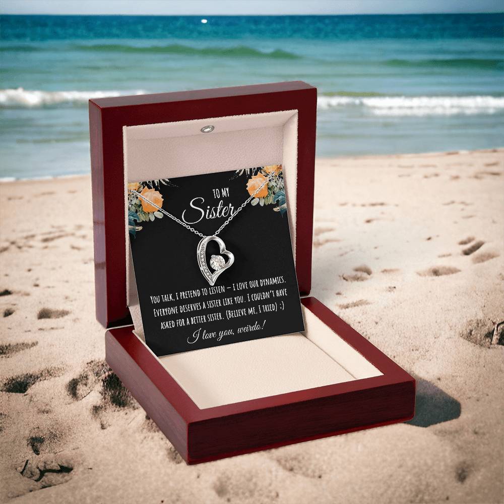 Valentine's Day Gift,To My Sister Necklace, Gift for Big Sister, Birthday Present for Little Sister, Little Sister Jewelry, Twin Sister Gift 