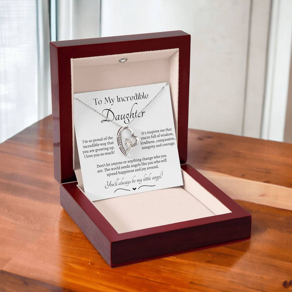 Beautiful Gift for Daughter From Dad My Little Angel, My Little Girl Necklace With Meaningful Message, Gift Box, Gift for Daughter From Mom