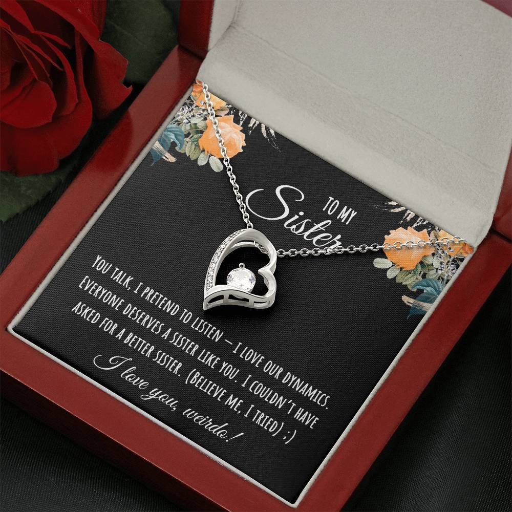 Valentine's Day Gift,To My Sister Necklace, Gift for Big Sister, Birthday Present for Little Sister, Little Sister Jewelry, Twin Sister Gift 