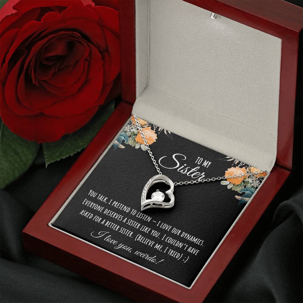 Valentine's Day Gift,To My Sister Necklace, Gift for Big Sister, Birthday Present for Little Sister, Little Sister Jewelry, Twin Sister Gift 