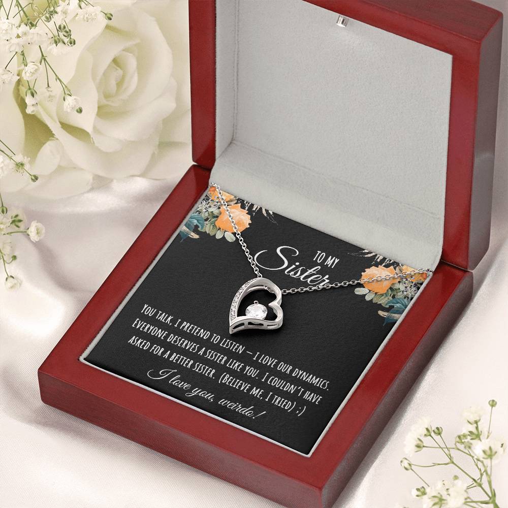 Valentine's Day Gift,To My Sister Necklace, Gift for Big Sister, Birthday Present for Little Sister, Little Sister Jewelry, Twin Sister Gift 