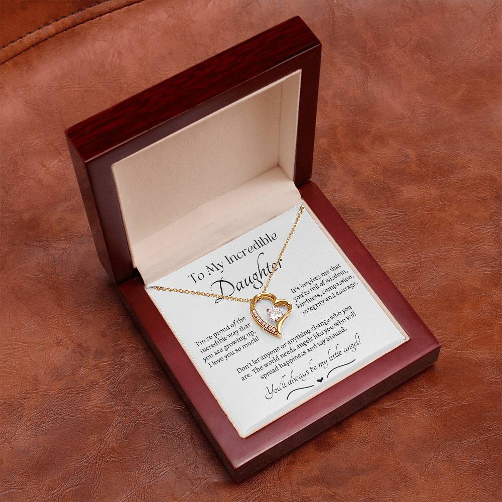 Beautiful Gift for Daughter From Dad My Little Angel, My Little Girl Necklace With Meaningful Message, Gift Box, Gift for Daughter From Mom
