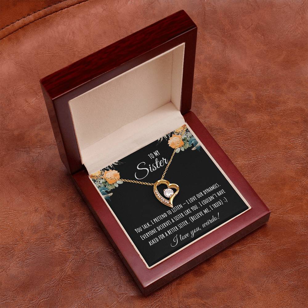 Valentine's Day Gift,To My Sister Necklace, Gift for Big Sister, Birthday Present for Little Sister, Little Sister Jewelry, Twin Sister Gift 