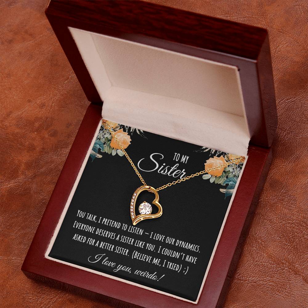 Valentine's Day Gift,To My Sister Necklace, Gift for Big Sister, Birthday Present for Little Sister, Little Sister Jewelry, Twin Sister Gift 