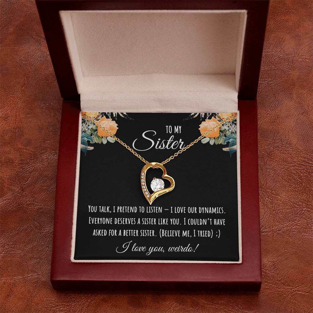 Valentine's Day Gift,To My Sister Necklace, Gift for Big Sister, Birthday Present for Little Sister, Little Sister Jewelry, Twin Sister Gift 