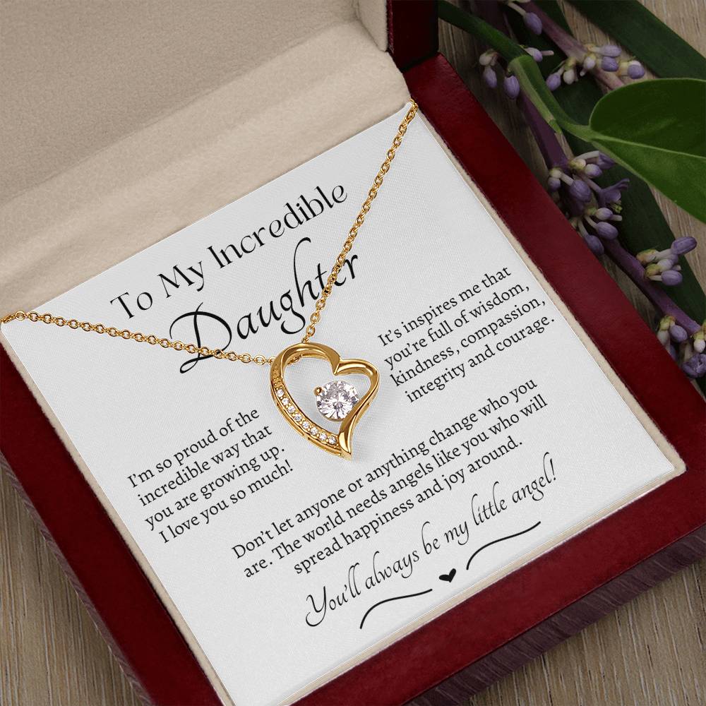 Beautiful Gift for Daughter From Dad My Little Angel, My Little Girl Necklace With Meaningful Message, Gift Box, Gift for Daughter From Mom