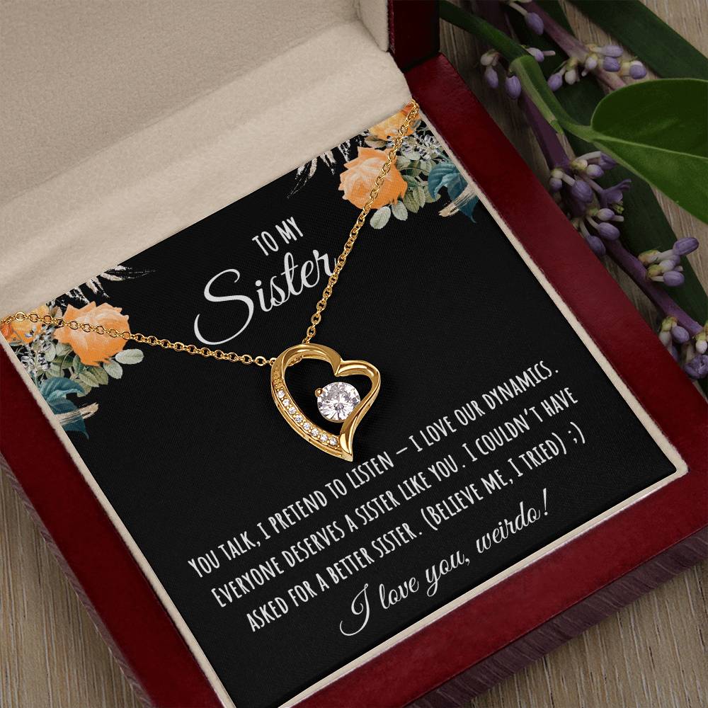 Valentine's Day Gift,To My Sister Necklace, Gift for Big Sister, Birthday Present for Little Sister, Little Sister Jewelry, Twin Sister Gift 