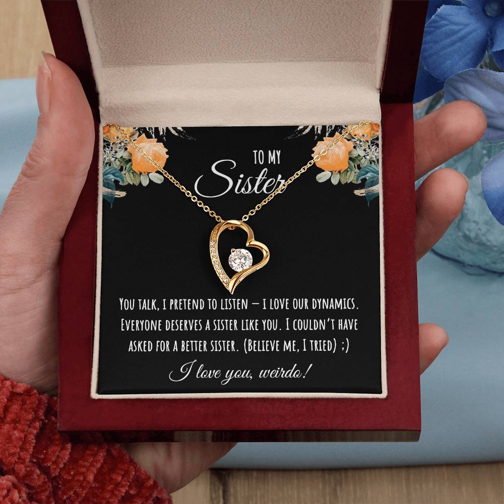 Valentine's Day Gift,To My Sister Necklace, Gift for Big Sister, Birthday Present for Little Sister, Little Sister Jewelry, Twin Sister Gift 