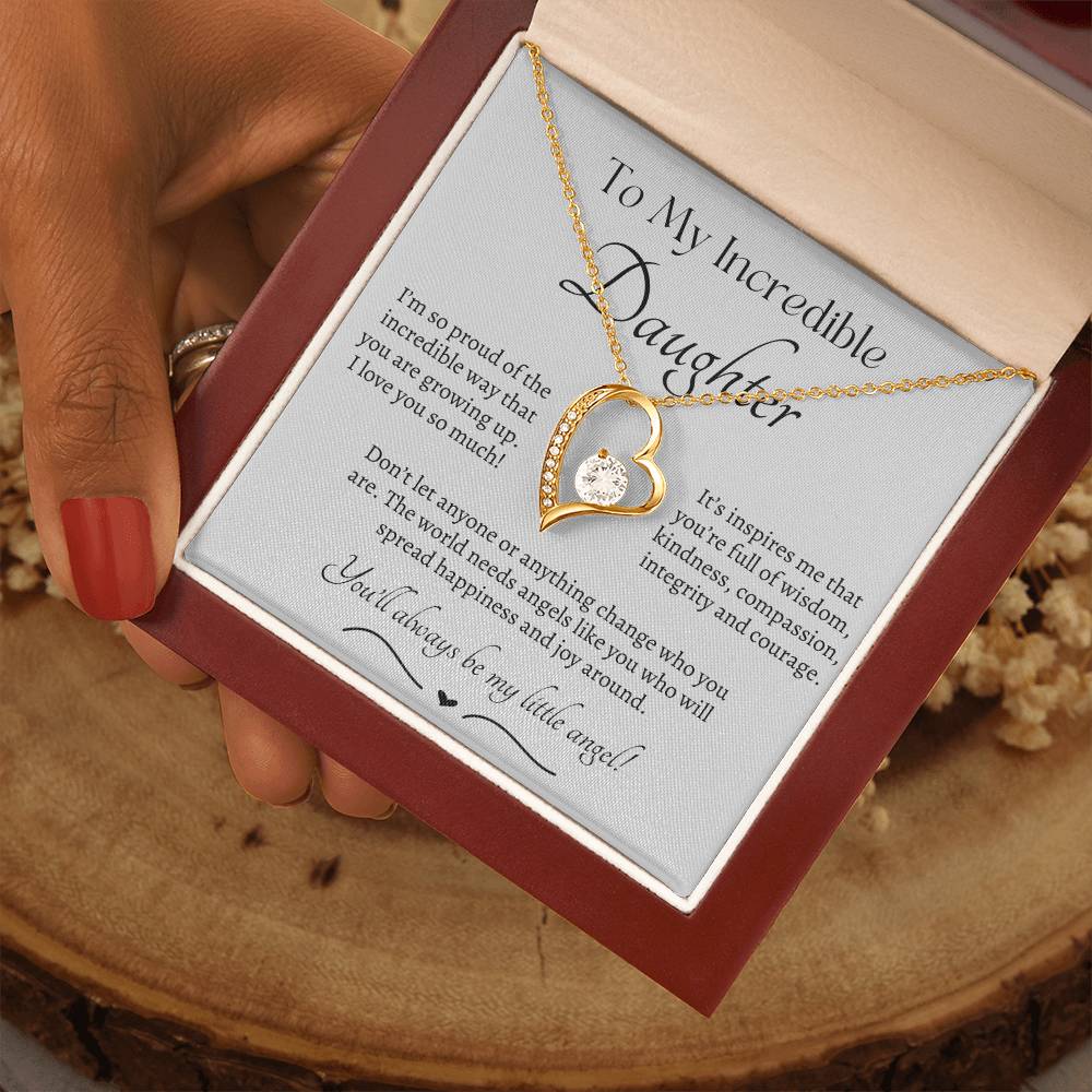 Beautiful Gift for Daughter From Dad My Little Angel, My Little Girl Necklace With Meaningful Message, Gift Box, Gift for Daughter From Mom