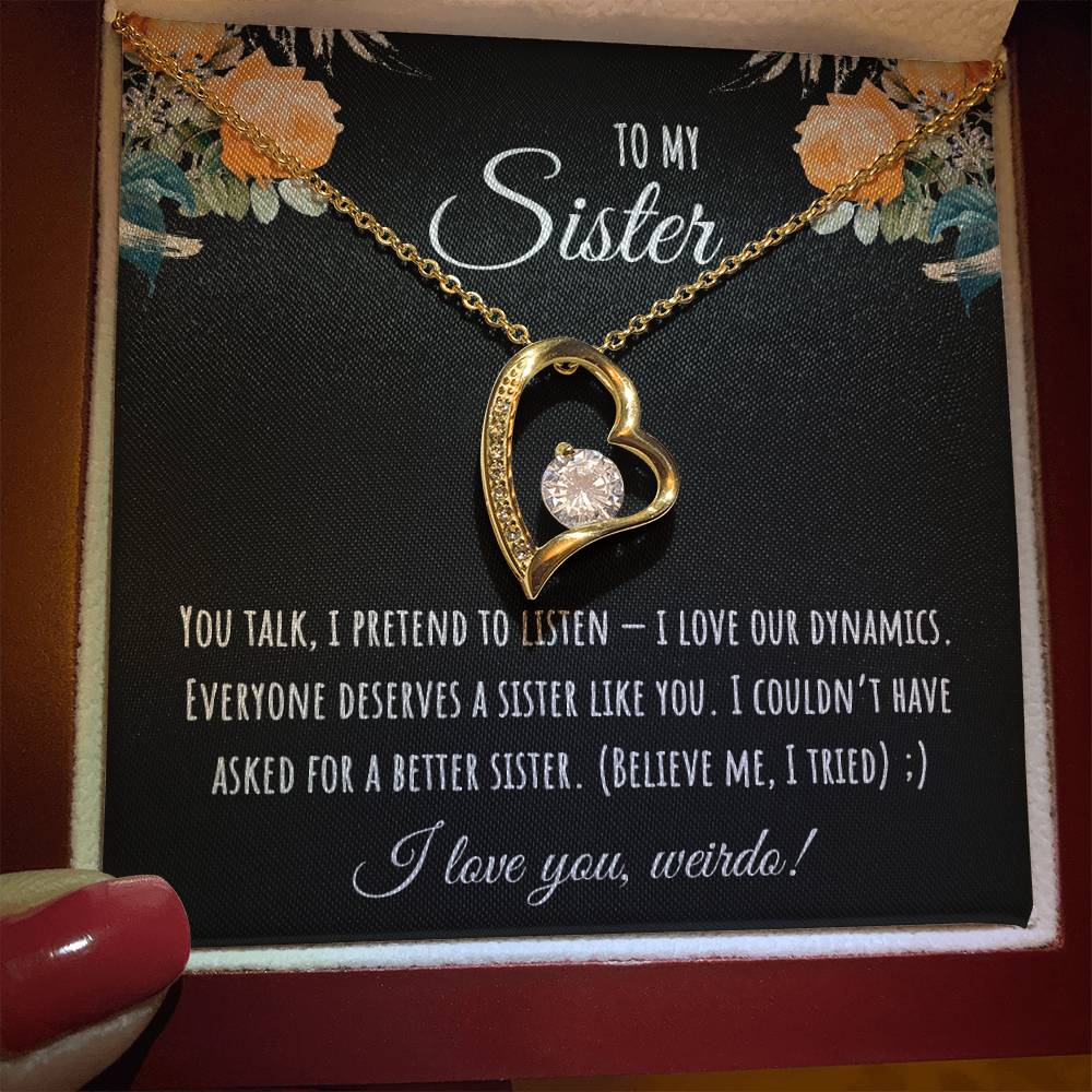 Valentine's Day Gift,To My Sister Necklace, Gift for Big Sister, Birthday Present for Little Sister, Little Sister Jewelry, Twin Sister Gift 