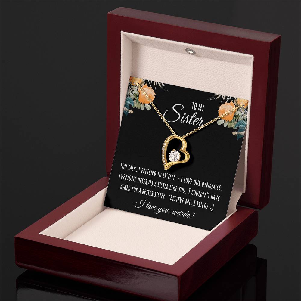 Valentine's Day Gift,To My Sister Necklace, Gift for Big Sister, Birthday Present for Little Sister, Little Sister Jewelry, Twin Sister Gift 