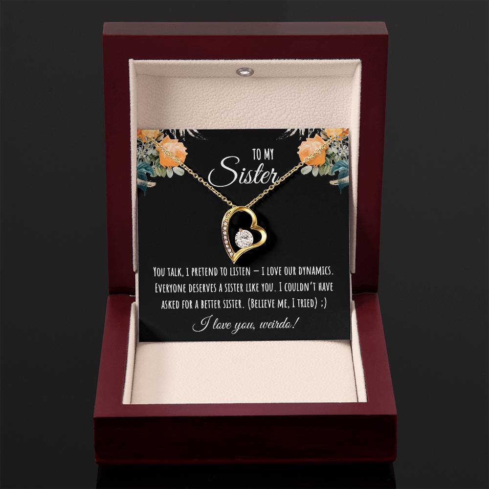 Valentine's Day Gift,To My Sister Necklace, Gift for Big Sister, Birthday Present for Little Sister, Little Sister Jewelry, Twin Sister Gift 