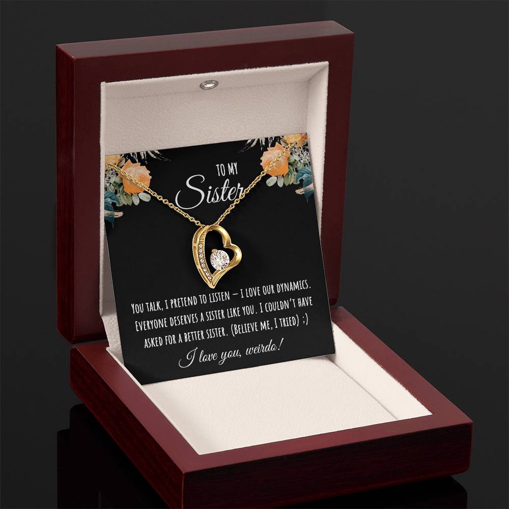 Valentine's Day Gift,To My Sister Necklace, Gift for Big Sister, Birthday Present for Little Sister, Little Sister Jewelry, Twin Sister Gift 